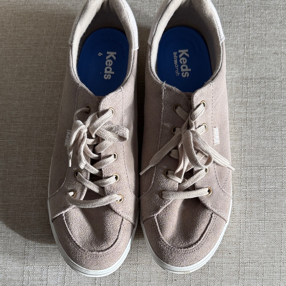 Keds Taupe Lace-Up Sneakers